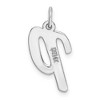Black Bow Jewelry 14k White Gold, Madison Collection, Medium Script Initial Pendant A-W - 3 of 4