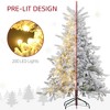 Whisen 5FT Prelit Artificial Christmas Tree with LED Light and 931 Tips, Metal Base - Green - 4 of 4