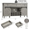 47” Farmhouse Buffet Cabinet with Sliding Barn Doors, Removable Wine Rack & Adjustable Shelves - Stylish Kitchen & Dining Room Storage - 2 of 4