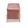 Rockwell Blush Velvet Metal Storage Bench Pink/Gold - Baxton Studio: Upholstered Ottoman for Bedroom - 4 of 4
