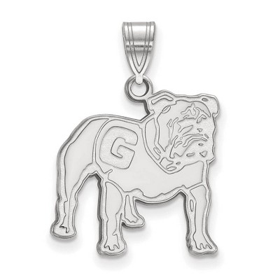 Black Bow Jewelry 10k White Gold Georgia Bulldogs NCAA Large Pendant