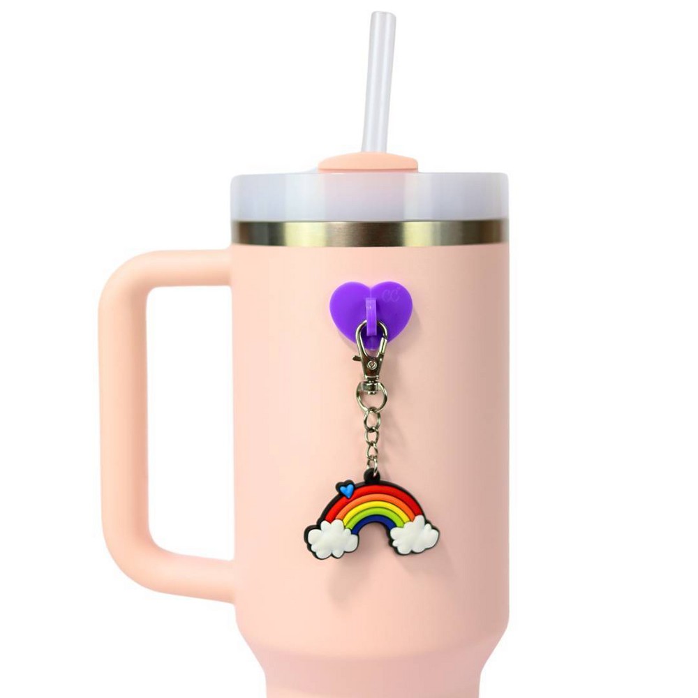 Photos - Glass CharCharms Rainbow Water Bottle Charm with Stick-On Hook Bundle