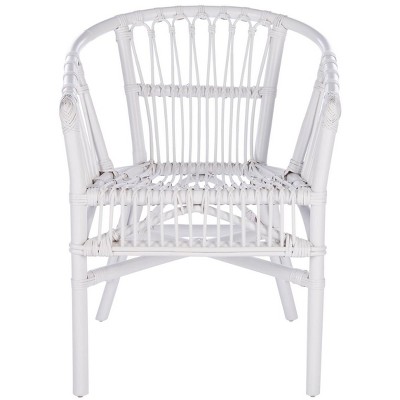 Sustainably Sourced White Rattan Accent Chair Set