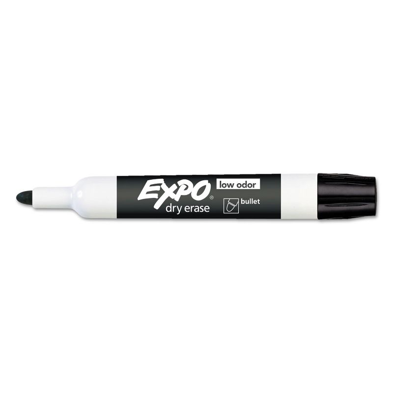 EXPO Low Odor Dry Erase Marker Bullet Tip Black Dozen 82001, 2 of 6