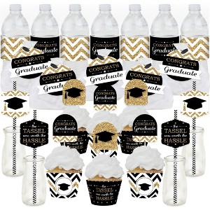 Big Dot of Happiness Tassel Worth The Hassle - Gold - Graduation Party Favors and Cupcake Kit - Fabulous Favor Party Pack - 100 Pieces - 1 of 4