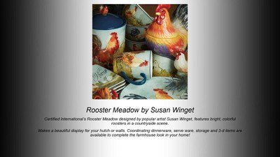 Rooster Meadow Multicolor Ceramic 16-Piece Dinnerware Set