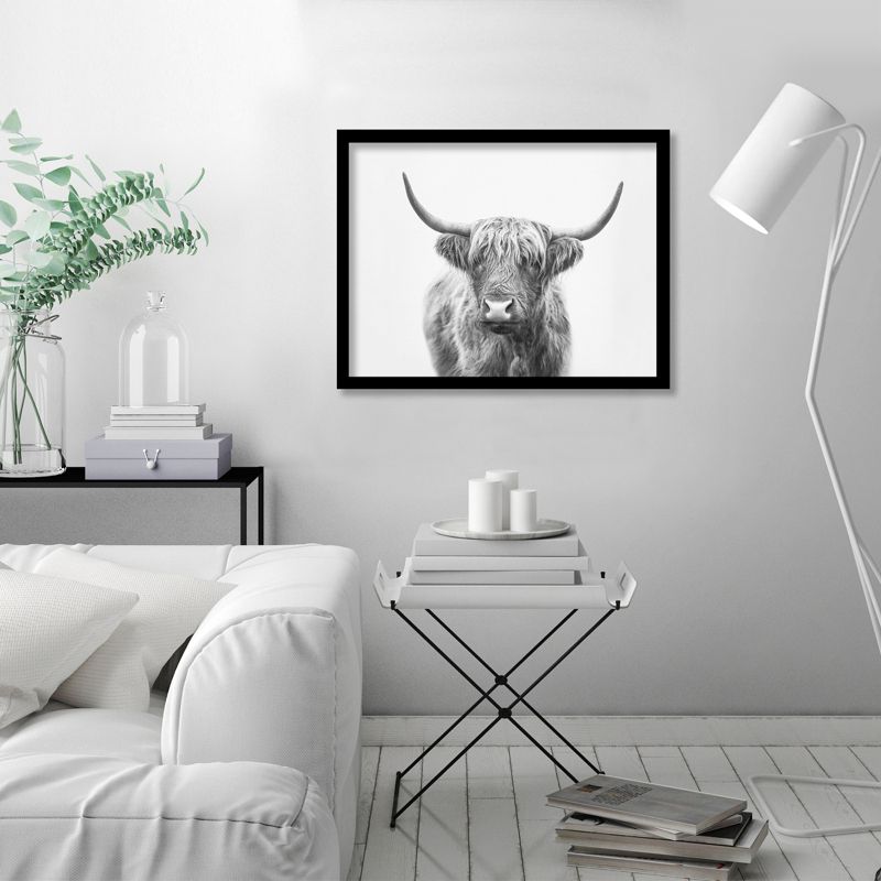 Americanflat Animal Minimalist Highland Bull Framed Print Wall Décor - Variety Of Frame Colors, 3 of 8