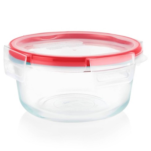 Pyrex 4pc 4 Cup Round Glass Food Storage Value Pack - Pink : Target