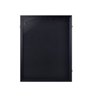 Slickblue Wall-Mount Sports Jersey Frame, Velvet-Lined, Key Lock for Protection, 31.5x23.6in, Black/Brown - 1 of 4