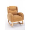 Racxily Teddy Fabric Rocking Chair, Upholstered Glider Rocker Chairs With Packet&Wood Legs, Soft Back Accent Armchair with Rubber Wood Legs - 2 of 4