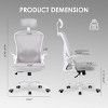 GlasFlength Task and Office Chairs with Support Armrest，Ergonomic, Adjustable，Computer Chair and Gaming Chair, Gray, 23.43"*17.72"*56.29" - 2 of 4