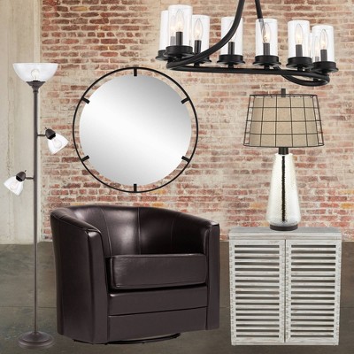Adjustable Bronze Torchiere Floor Lamp with Multi-Head Design