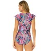 Anne Cole Women's Paisley Parade Flutter Sleeve Zip Up Rash Guard One Piece Swimsuit - image 2 of 4