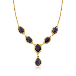 Ross-Simons 55.00 ct. t.w. Sapphire Y-Necklace in 18kt Gold Over Sterling Size 18 - 1 of 4