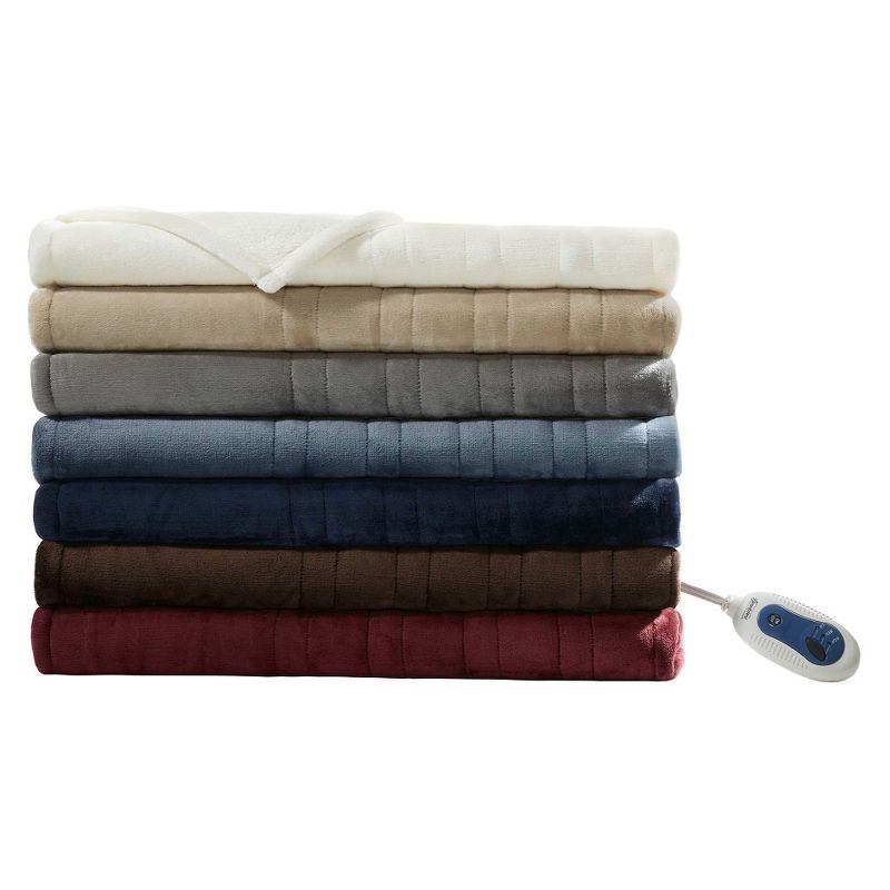 60"x70" Microlight to Berber Electric Heated Throw Blanket, 3 of 10