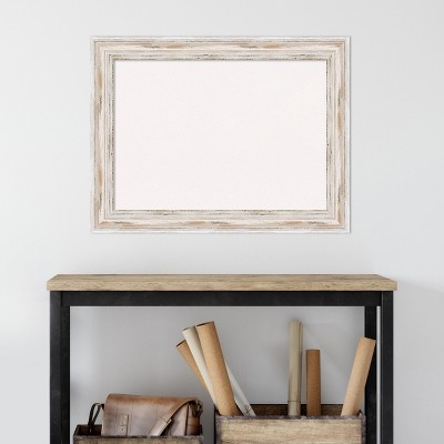 Alexandria White Wash Wood Framed Cork Bulletin Board 33" x 25"