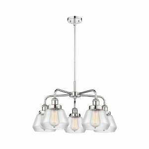 Fulton - 5 Light Stem Hung Chandelier In Art Deco Style-13.5 Inches Tall and 24.5 Inches Wide - 1 of 1