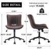 YOUNIKE Modern Home Office Chair Adjustable Swivel Desk Chair Leather Rolling Task Vanity Chair Seat Size 19.49"Wx16.93"Dx(17.91-22.64)"H - 2 of 4