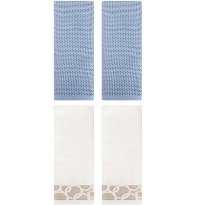 REGALWOVEN 4 Pcs Cotton Bathroom Hand Towels for Kitchen
