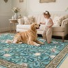 Modern Washable Area Rugs for Living Room Non Slip Stain Resistant Ultra Soft Floral Rug Carpet Floor Mat for Bedroom Dining Room Office - 4 of 4