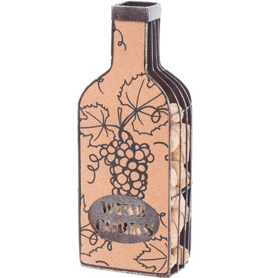 Vintiquewise Vintage Metal Bottle Shaped Wine Cork Holder