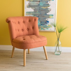 Modern Velvet Accent Chair with wood legs-Christopher Knight Home - 1 of 4