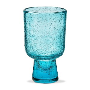 tag Bubble Glass Footed All Purpose Aqua - 1 of 1