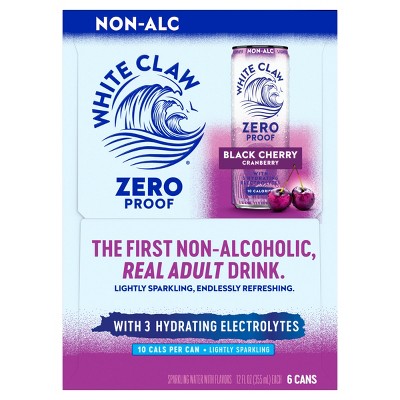 White Claw Zero Proof Black Cherry Cranberry Non-Alcoholic Seltzer - 6pk/12 fl oz Cans