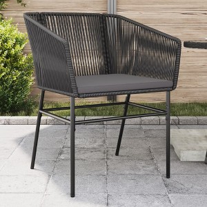 vidaXL Garden Chair Black PE rattan Standard UV-resistant materials - 1 of 4