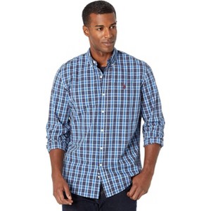 U.S. Polo Assn. Mens Long Sleeve Yarn-Dye Peached Poplin Woven Button Down Shirt - 1 of 3