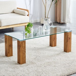 31.4 inches Modern Retro Round Coffee Table for Living Room - The Pop Home - 1 of 4