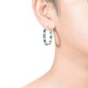 Luxurious Inside-Out Hoop Earrings Embellished with sapphire and Sparkling Cubic Zirconia for a Bold and Elegant Statement - 3 of 4