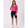 INSPIRE CHIC Women's Zip Up Fashion Mesh Sheer Hoodie Bomber Jackets with Pocket - 4 of 4