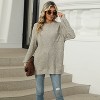 Coolmee Womens Long Sleeve Shirts Fall Ribbed Side Slit Tunic Tops Casual Loose Fit Sweaters Tees - 2 of 4