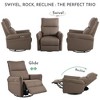 CAVINAS Rocking Recliner Chair, Swivel Nursery Rocking Chair, Swivel Chair Accent Chair, Glider Chair with Side Pocket, Home Theater Seating - 3 of 4