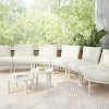 Outdoor Sectional Sofa Set, 8 Pcs Half Moon Sofa With Tempered Glass Coffee Tables, Sofa with Aluminum Frame and PE Cushions-Coolbibila - 2 of 4
