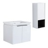 SEVOBAL Bathroom Storage Cabinets Wall Mounted Vanity Ceramic Sink Soft Close Doors Side Cabinet for House, White, 23.8"*18.5"*20.7" - 4 of 4
