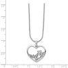 Black Bow Jewelry Heart & Flower Diamond Necklace in Rhodium Plated Silver, 18-20 Inch - 2 of 4
