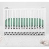Bacati - Ikat Chevron Mint Gray 6 pc Crib Set with 4 Muslin Swaddle Blankets - 3 of 4