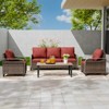 EAGLE PEAK Outdoor Wicker Patio Conversation Set, 2 Chairs, 3-Seat Loveseat and Coffee Table, 4 Pieces - 2 of 4