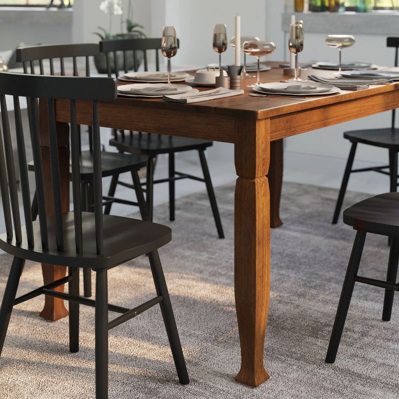 Emma and Oliver Wooden Dining Table with Turned Wooden Legs, 4 of 12