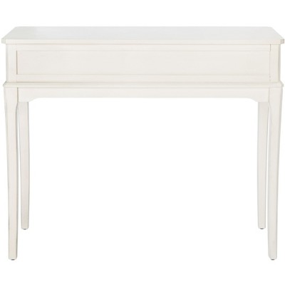 Distressed White French Country 2-Drawer Console Table