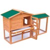 vidaXL Rabbit Hutch Green Pine wood Large Rabbit Hutch Rectangular - 3 of 4