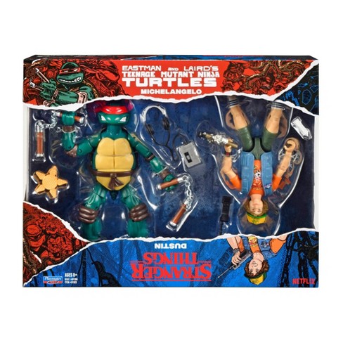 Stranger Things Teenage Mutant Ninja Turtles Crossover Action Figure 2pk - Mikey & Dustin (Target Exclusive) - image 1 of 4