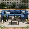 Cesicia 7-Piece Gray Patio Sofa Set with Coffee Table for Backyard, Porch & Poolside - 3 of 4