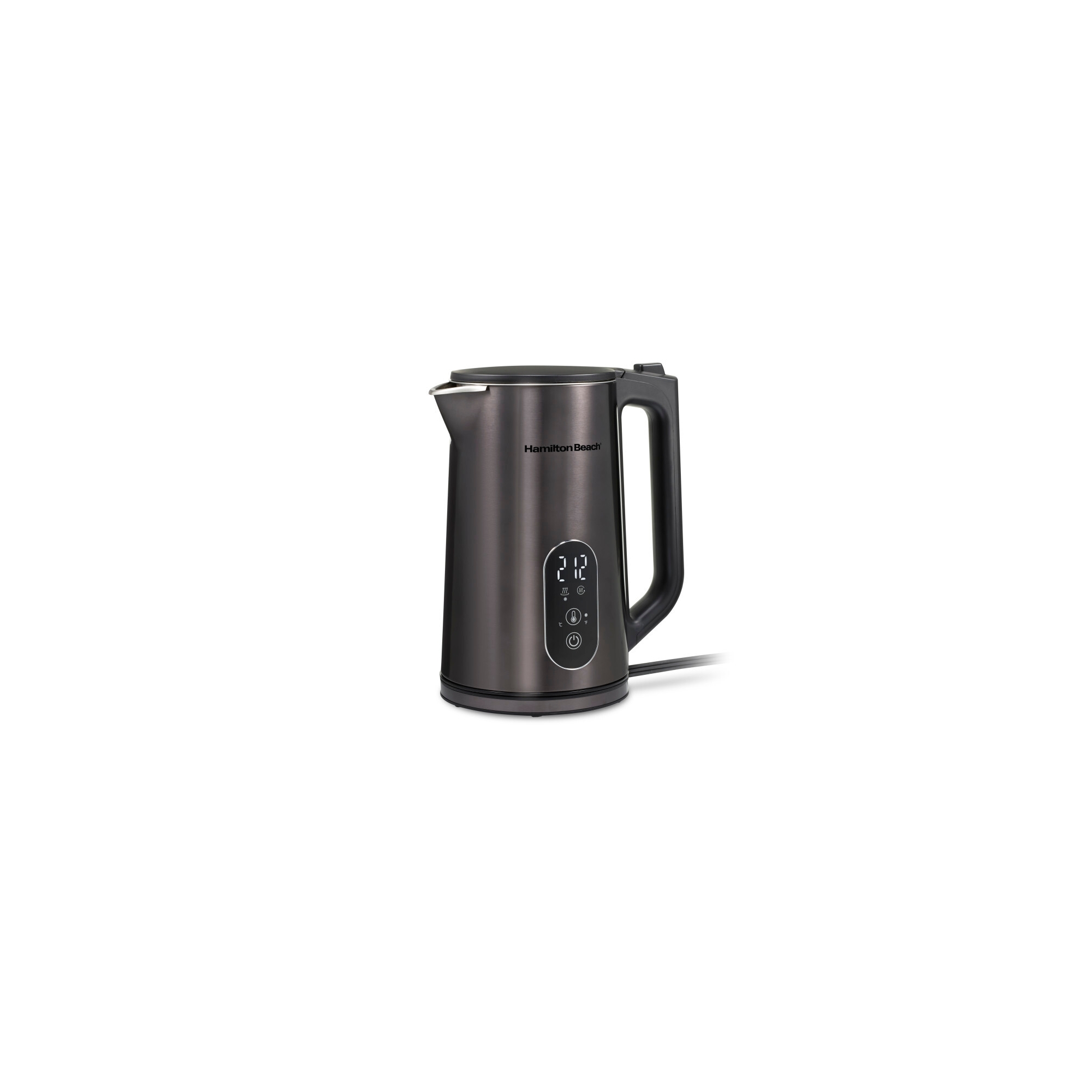 Hamilton Beach 1.7L DoubleWall Dig Stainless Steel Kettle 40851: Electric Water & Tea Heater, 1.7L, 1500W, Black