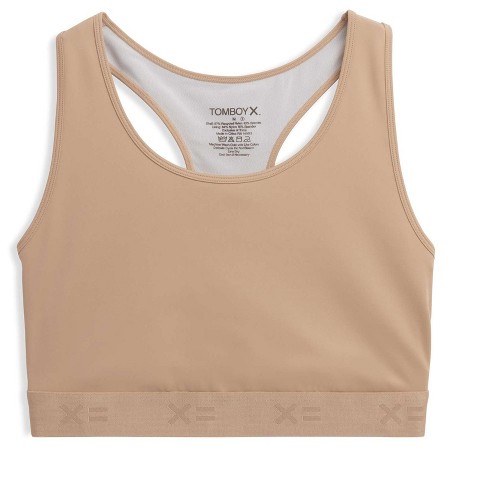 Tomboyx Racerback Compression Bra, Wireless Full Coverage Medium Support  Bra, (xs-6x) Chai Xxx Large : Target