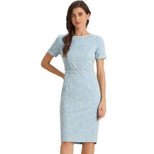 INSPIRE CHIC Women's Crew Neck Wear to Work Office Bodycon Pencil Dress - 1 of 4