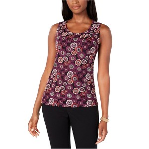 Tommy Hilfiger Womens Embroidered Floral Sleeveless Blouse Top - 1 of 1