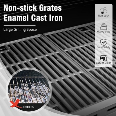 Captiva Designs Silver Stainless Steel 4-Burner Propane BBQ Grill with Side Burner
